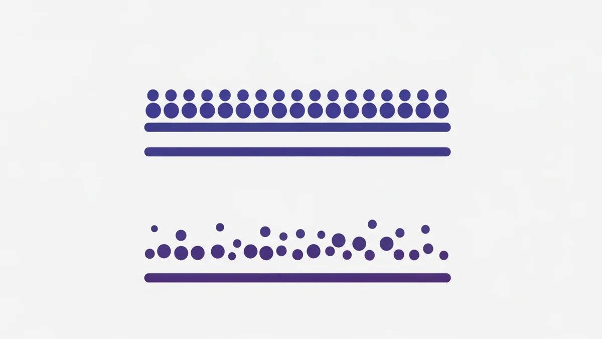 Comparaison d'une cadence de publication robotique à intervalles fixes de 40 secondes avec un schéma humain de délais aléatoires et irréguliers étalés sur plusieurs heures