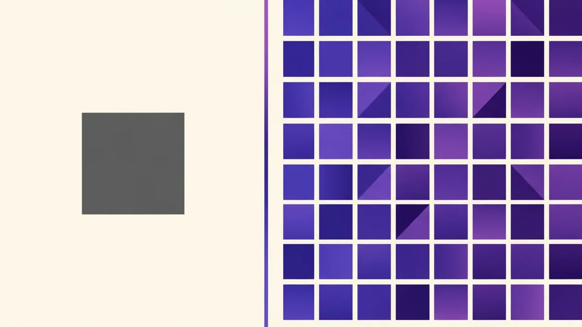 Comparación de antes y después que muestra una publicación de Facebook sencilla escrita con IA frente a una versión Spintax que se expande en más de cien variaciones únicas